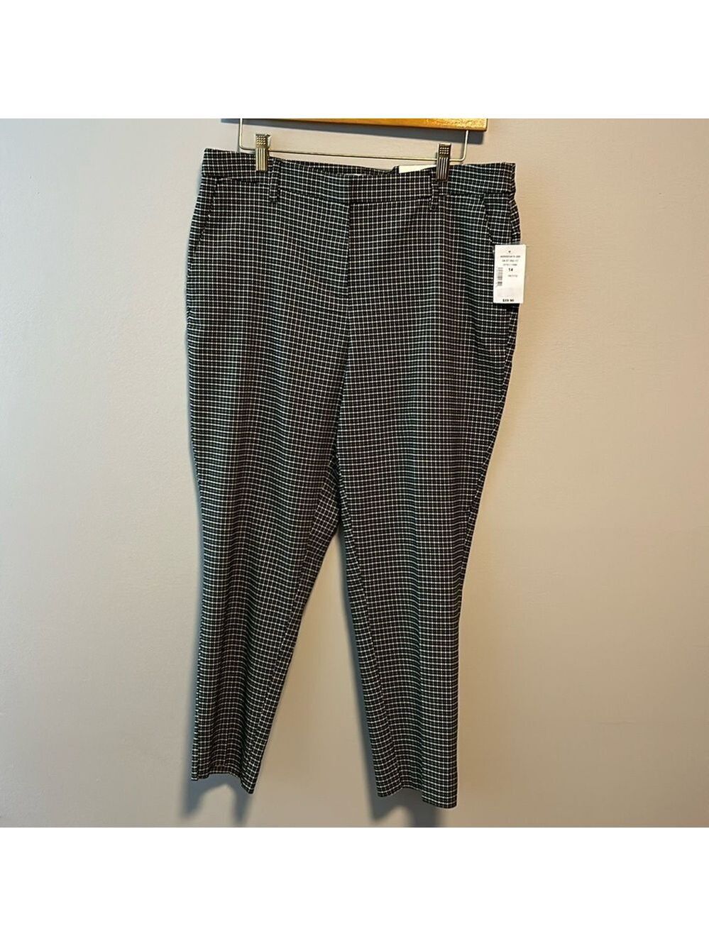 Cleo Plaid Slim Ankle Trouser Pant NWT